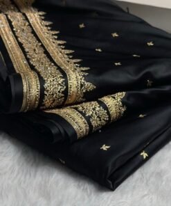 Premium Black Banarasi Saree – Elegant Gold Zari Work
